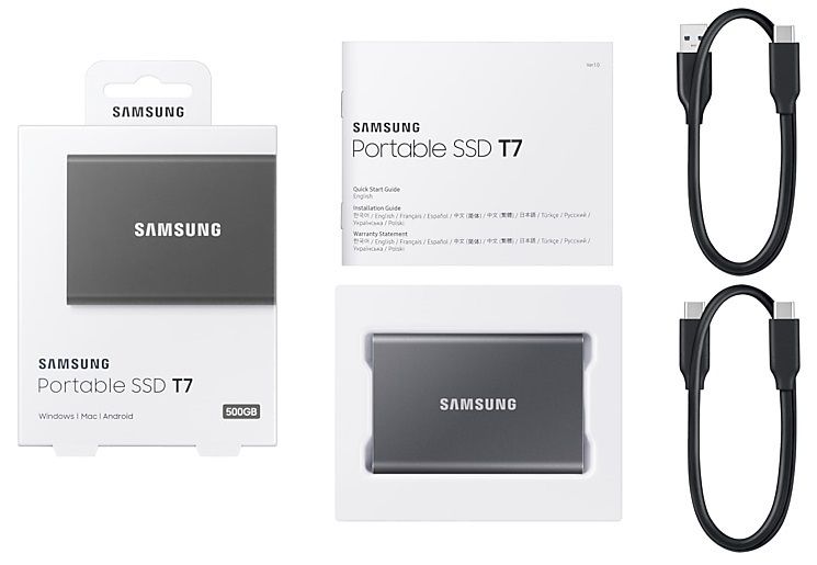 SAMSUNG Hordozható SSD T7 USB 3.2 2TB (Szürke)