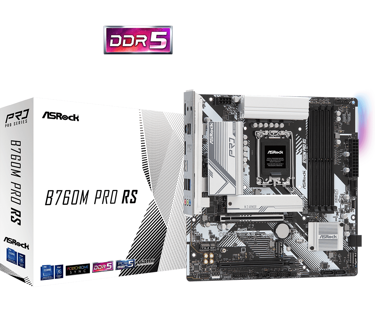 ASROCK Alaplap S1700 B760M PRO RS INTEL B760, mATX