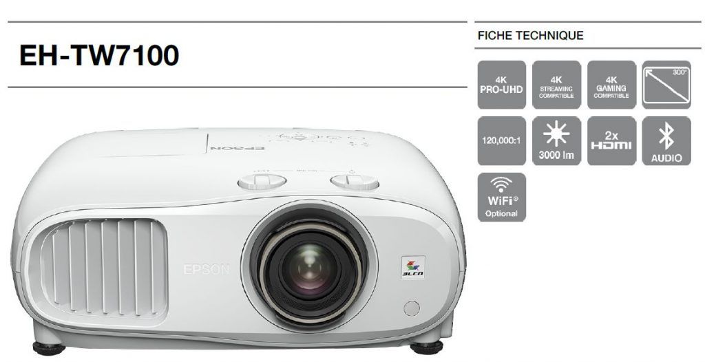 EPSON Projektor - EH-TW7100 (3LCD, 4K PRO-UHD,16:9, 3000 AL, 100.000:1, 2xHDMI/USB)