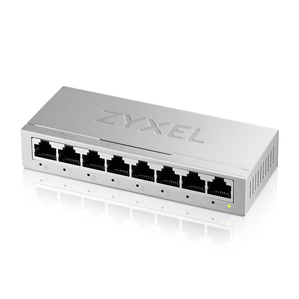 ZYXEL Switch 8x1000Mbps, Fémházas Asztali, GS-108BV5-EU0101F