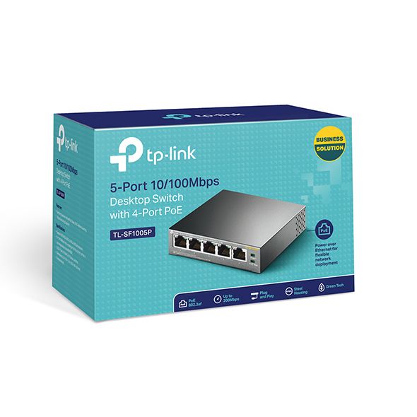 TP-LINK Switch 5x100Mbps (4xPOE), TL-SF1005P