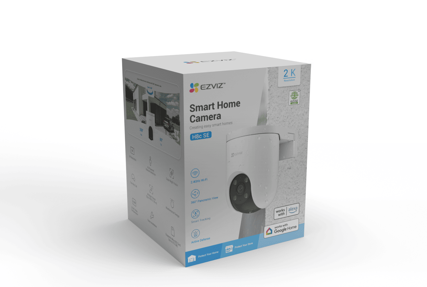 EZVIZ H8C SE 2K 3MP kültéri kamera, 360° panoráma kép, színes éjszakai látás,  kétirányú beszéd, 512 GB