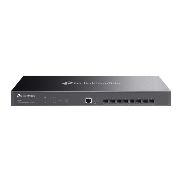 TP-LINK Switch 8x10Gbps SFP+ + 1xkonzol port + 1xUSB, Menedzselhető, SX3008F