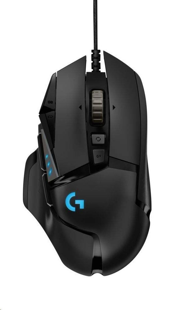 LOGITECH Egér - G502 Lightsync RGB Vezetékes Gaming, Fekete