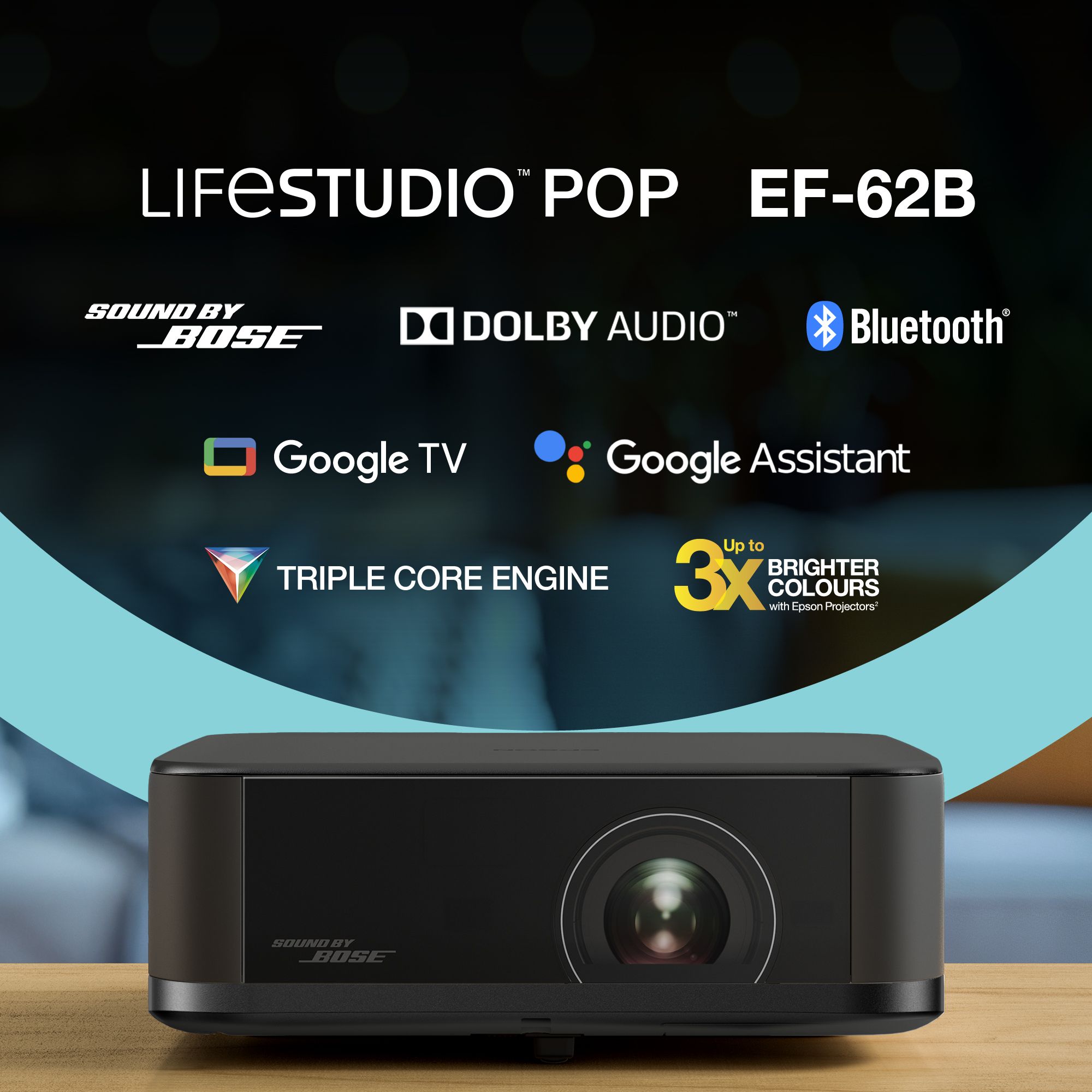 EPSON Projektor - Lifestudio Pop – EF-62B (3LCD, 1920x1080, 16:9, 700 AL, 5 000 000:1, HDMI/USB/WiFi)