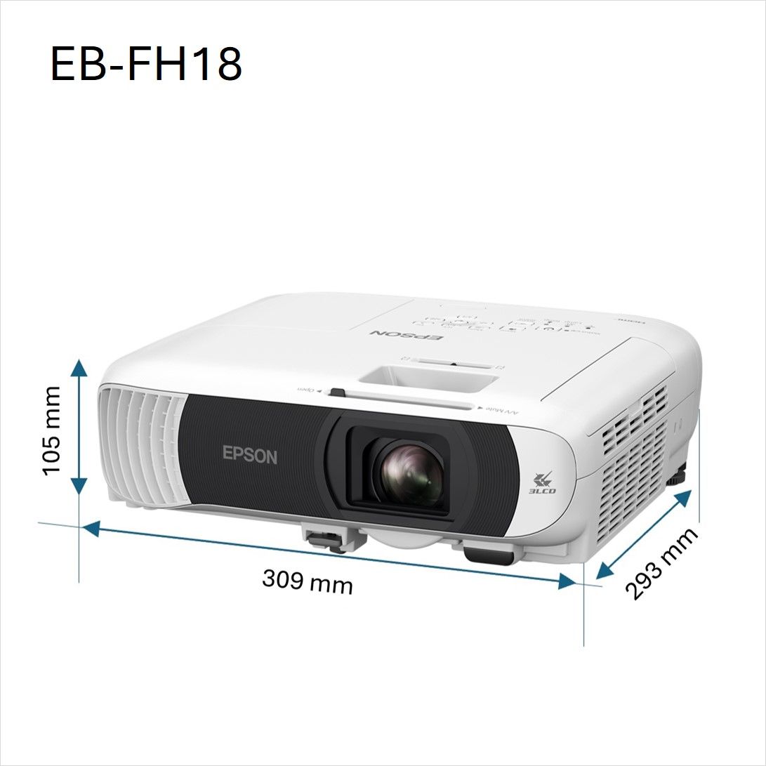 EPSON Projektor - EB-FH18 (3LCD, 1920x1080 (Full HD), 16:9,  4100 AL, 16 000:1, 2xHDMI/USB/WiFi/Apple AirPlay 2)