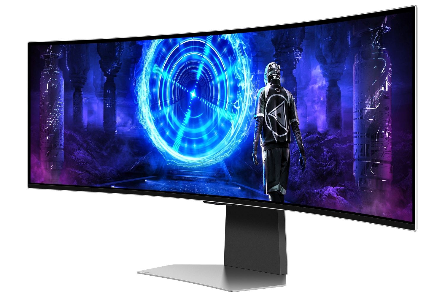 SAMSUNG Ívelt Gaming 240Hz OLED monitor 49" G95SD, 5120x1440, 32:9, 250cd/m2, 0.03ms, HDMI/DP/WiFi/BT, hangszóró
