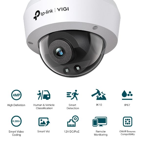 TP-LINK IP Kamera kültéri/beltéri éjjellátó 4 Megapixel, 4mm Objektív, VIGI C240(4MM)