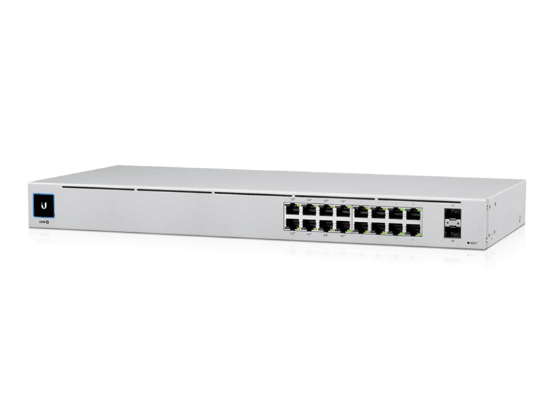UBiQUiTi Switch 16x1000Mbps (8xPOE+) + 2x1000Mbps SFP, Menedzselhető, Rackes - USW-16-POE